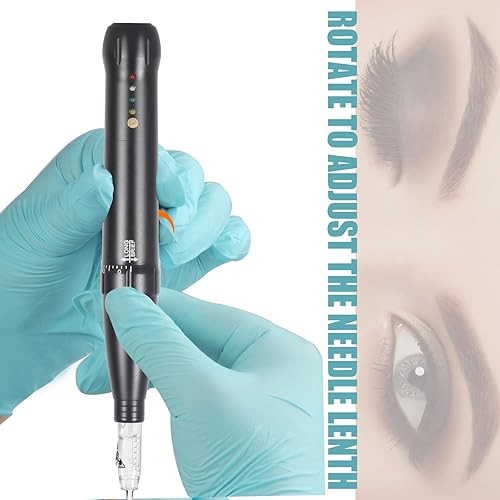 Miniatura 4 de Kit de máquina con cable para tatuaje de cejas, lápiz delineador de ojos con micropigmentación con cable con 15 cartuchos de agujas para delineador