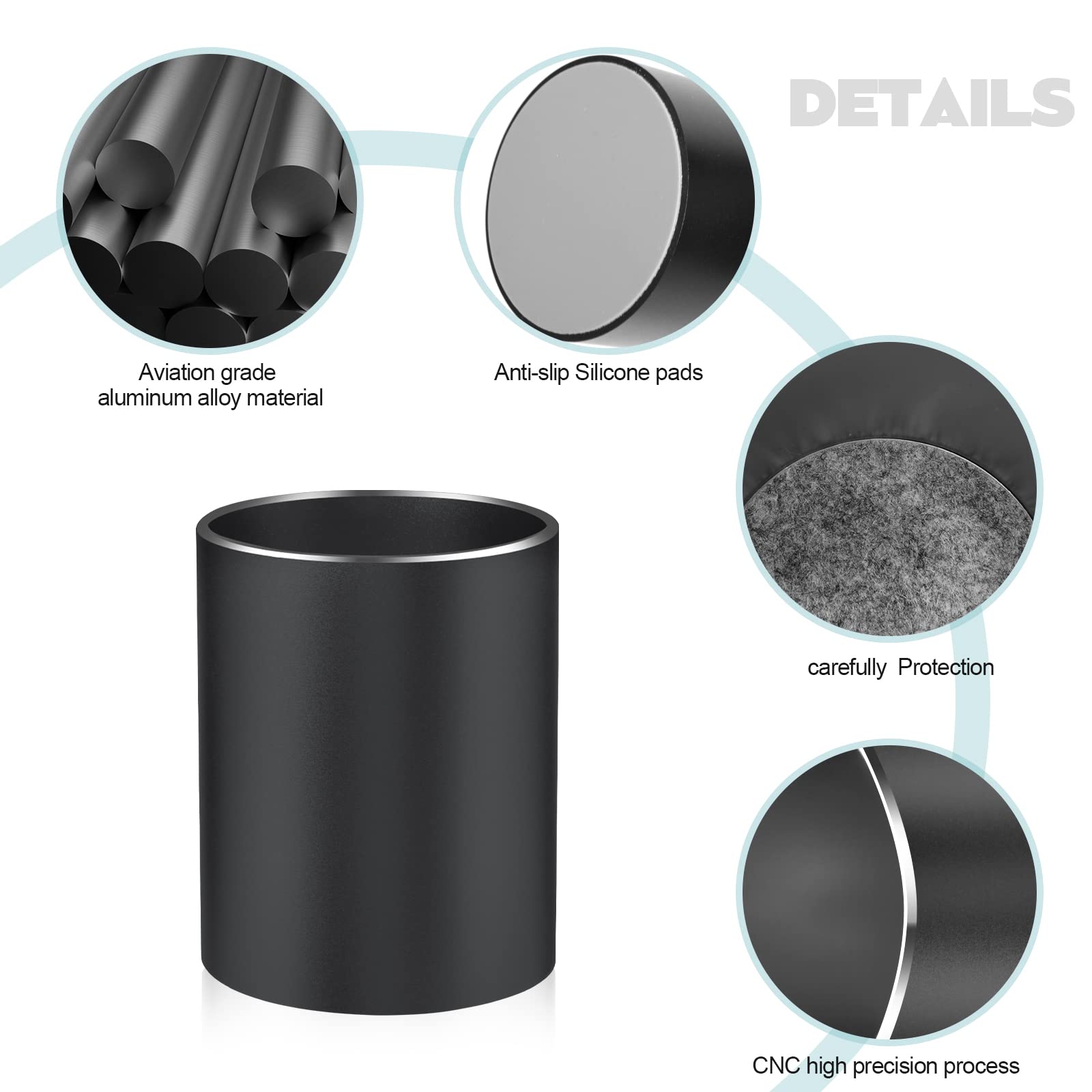 Dopaka Pen Holder Pencil Holder for Desk, Metal desk pen holder, Makeup Brush Holder, pencil cup, pen organizer for desk, for Office, School, Home, and Kids 3.9×3.14inch (Black)