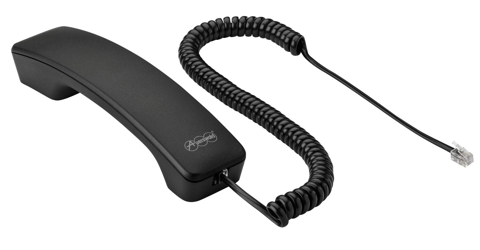 Auerswald COMfortel D-Serie Hörer schwarz inkl. Spiralkabel Neuhörer Ersatzteil - NUR FÜR TELEFONE DER D-Serie D100/200/400/600