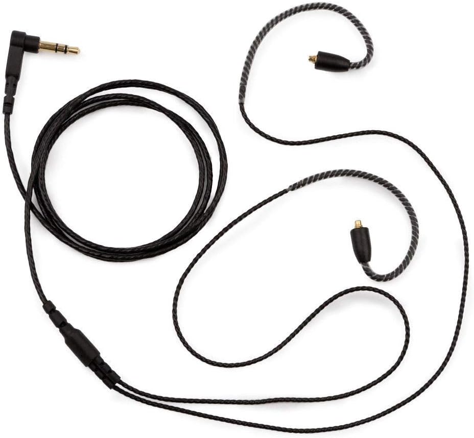 Headphone Extension Cable MMCX Audio Cord 3.5mm Plug comptatible with Shure SE215 SE315 SE846 Black
