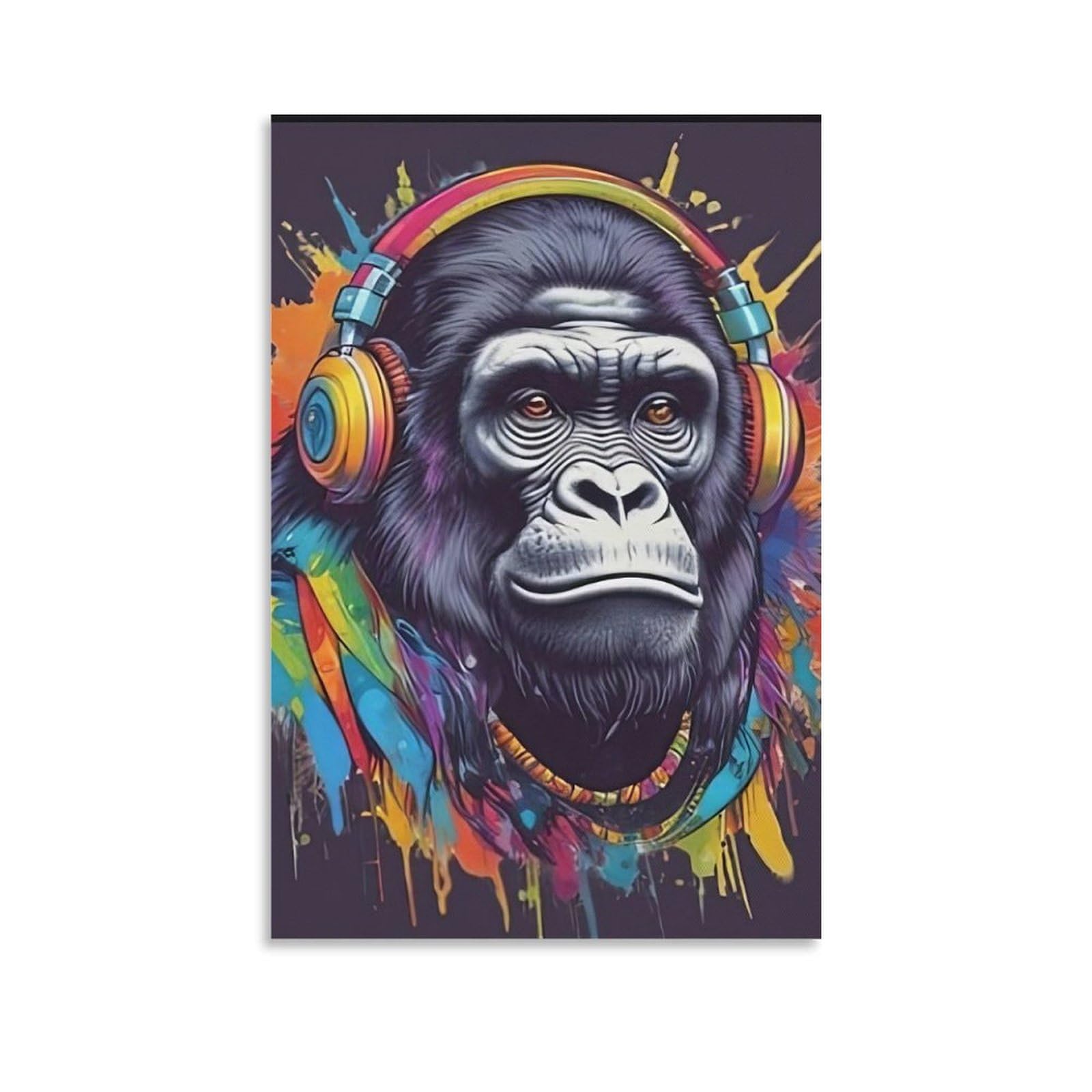 Perfect Fusion of Taste And StyleArt Wildlife Gift King Kong Poster Fashion Gorilla Print Decor Trendy Gorilla Painting Quirky Animal Poster Hand-Painted Wall DecorUnframe-art Wildlife Gift King Kong