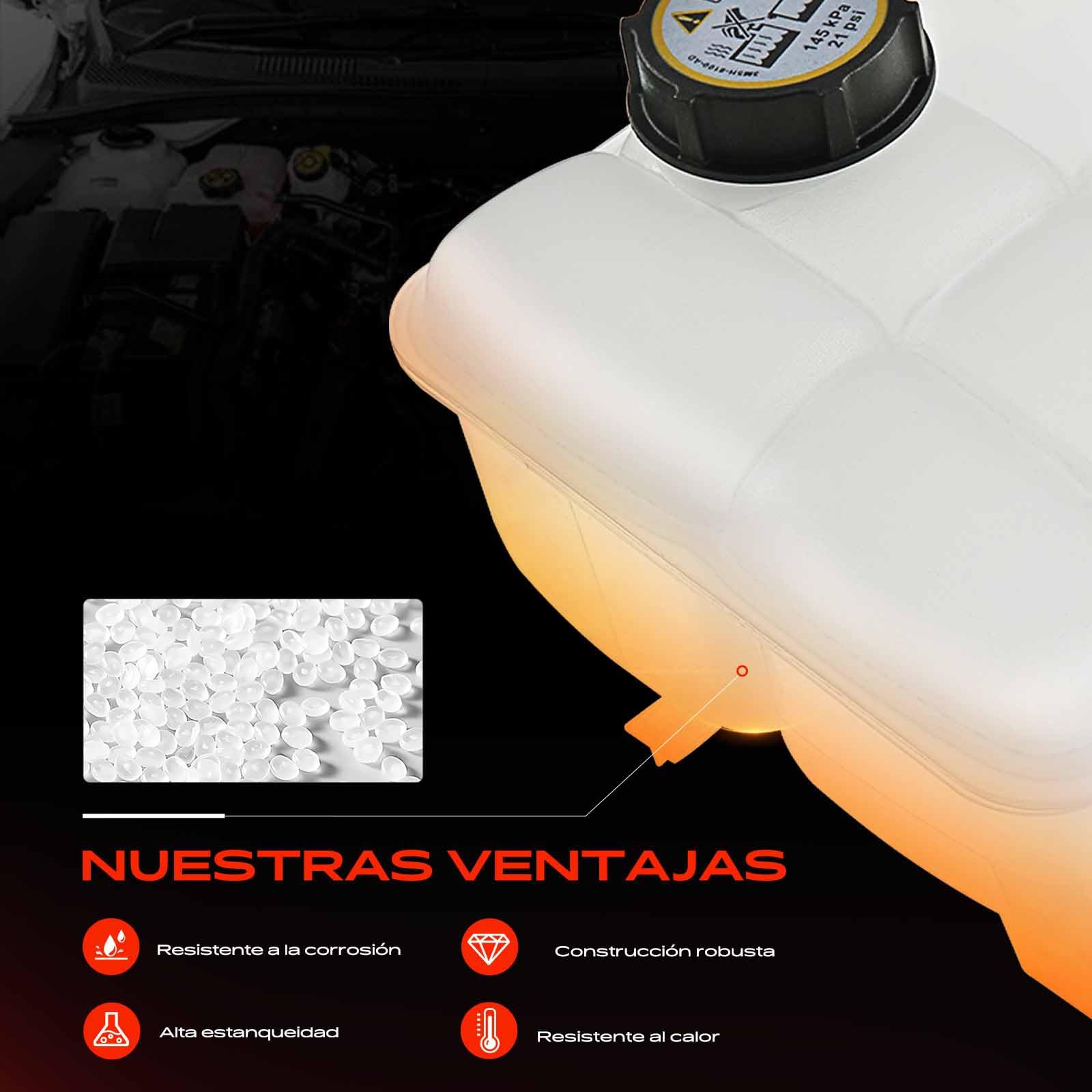 Frankberg Depósito de compensación Refrigerante Compatible con C-Max DM2 1.6L K.u.g.a I 2.0L Focus II DA DP HCP 1.6L Focus II cabrio 2.0L C-Max DM2 2.0L Replace# 1425193