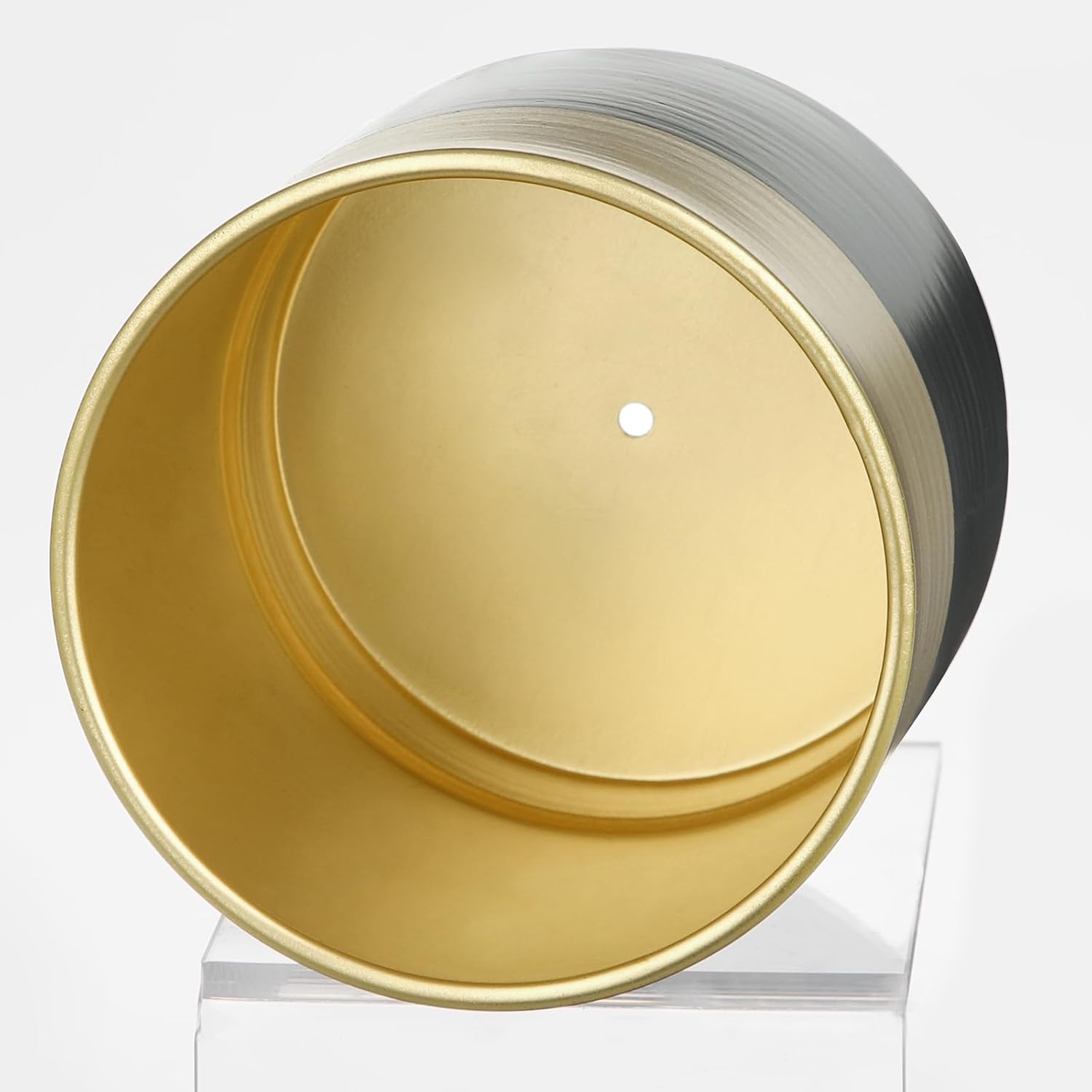 Briful Gold and Black Metal Planters with Drainage Hole for Outdoor Planting, 3.94''/4.72''/5.9'' Indoor Decorative Metal Buckets Floral Arrangment, Home Farmhouse Tables Decor, Set of 3