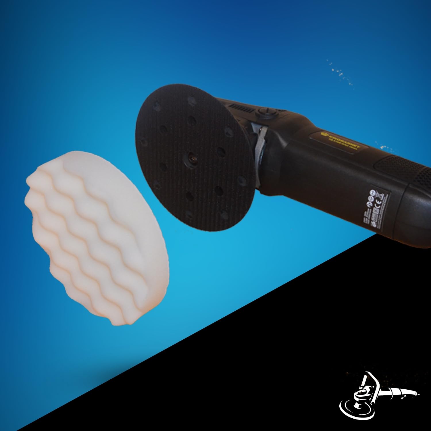 XXL Sparset – 10 x profesional gewaffelt Soft esponjas para máquina pulidora – Base adherente – 150 mm – Perfecta Auto abrillantador – pulir Set