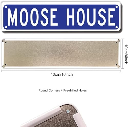 Miniatura 2 de ERMUHEY Letrero de calle de alce de casa, decoración de alce, regalo experto para amantes de los alces divertido recinto de zoológico para el hogar,