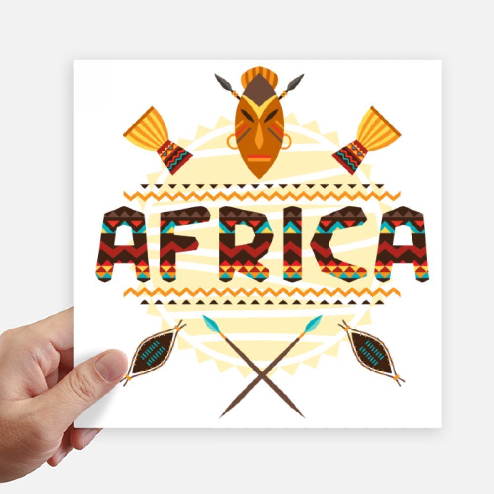 Sticker Afrique texte totem de 20cm pour personnaliser valise et ordinateur