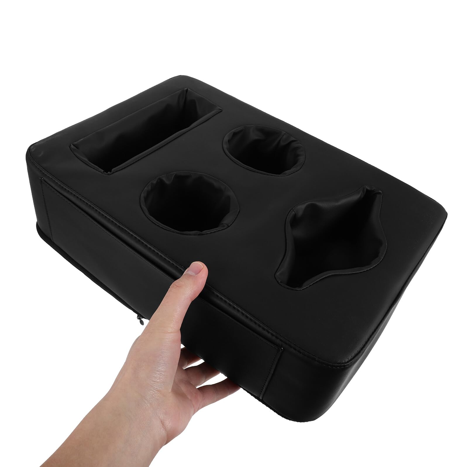 GALPADA Portabicchieri Accessorio per Auto e Organizzazione Pratica Facile Installazione e Stabilità Sicura in Pu Nero per Sedile Posteriore Auto