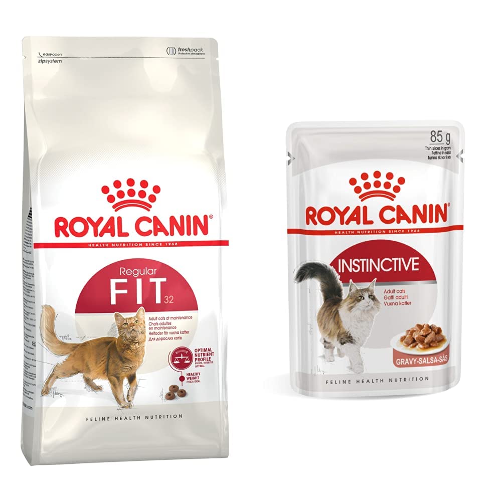 Royal Canin Fit 32 Adult Dry Cat Food 2 Kg & Royal Canin Instinctive Wet Cat Food 1.02 Kg