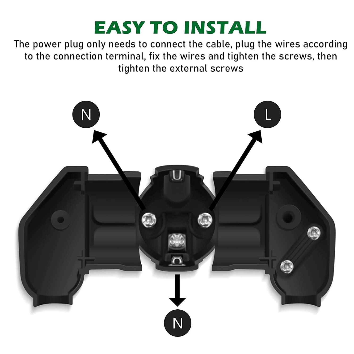 Spina Schuko 250V 16A - 4 Pezzi Con Cacciavite | Spina Angolare Europea Con Protezione Antipiega | Nero - Foto 10