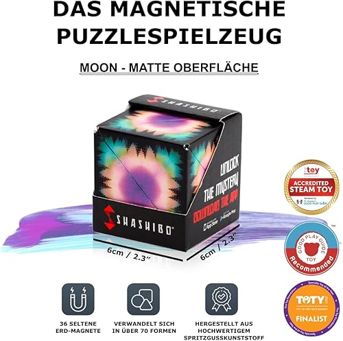 Miniatura 3 de Shashibo - Cubo que cambia de forma, juego para aliviar la ansiedad con 36 imanes de tierras raras, premiado y patentado, extraordinario cubo mágico