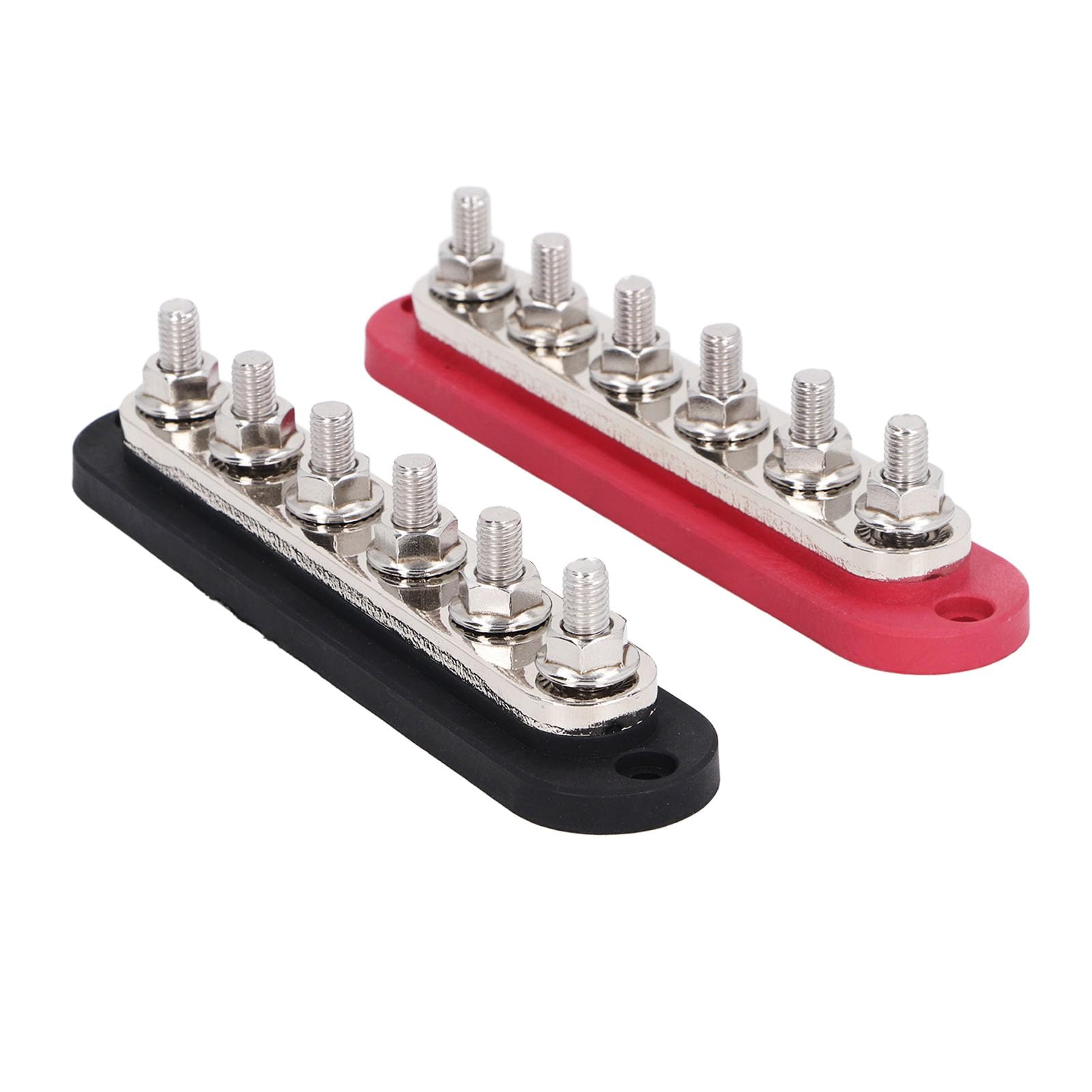 Blocco Di Distribuzione, 2PCS M8 300A 12-48V Sbarra Di Rame, Ottone Acciaio Inox Busbar Morsettiera per Auto, Berline E Navi