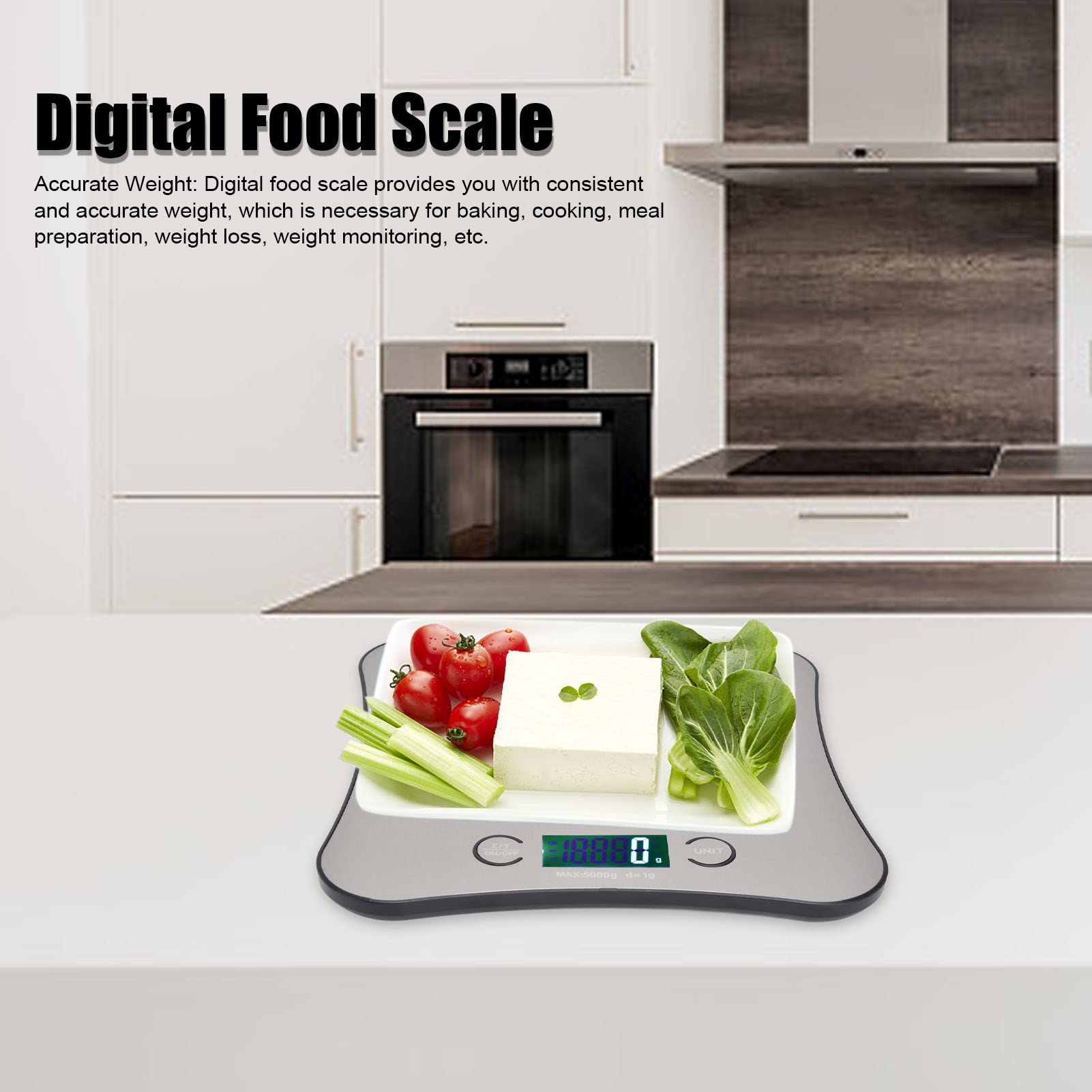 Gavigain Kitchen Scale, Digital Food Scale Accurate Weight Multi Units Small Light Kitchen Electronic Scale for Cooking Baking