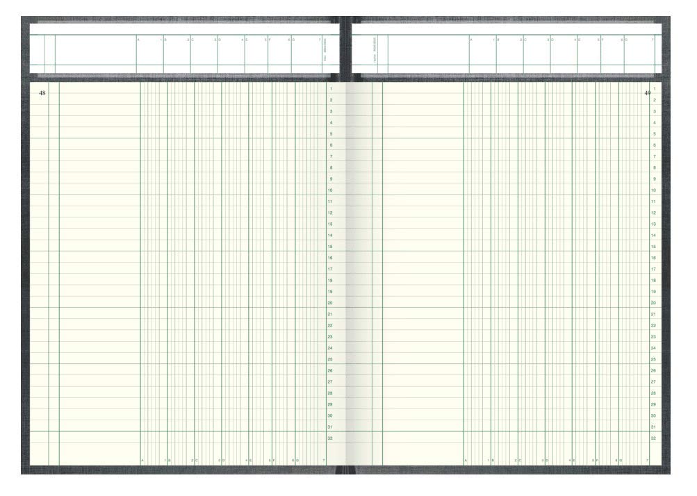 König & Ebhardt 8611072 Spaltenbuch, Spaltenbogen, 7 Spalten, A4, 210 x 257 mm, 96 Blatt