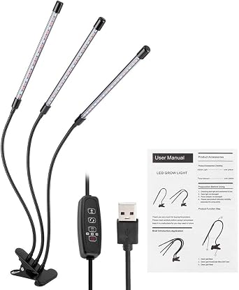 LED Grow Light Full Spectrum Flexible Plant Lamp Clip Indoor Plants Grogh Tent Tent Greenhouses Aluminum PVC