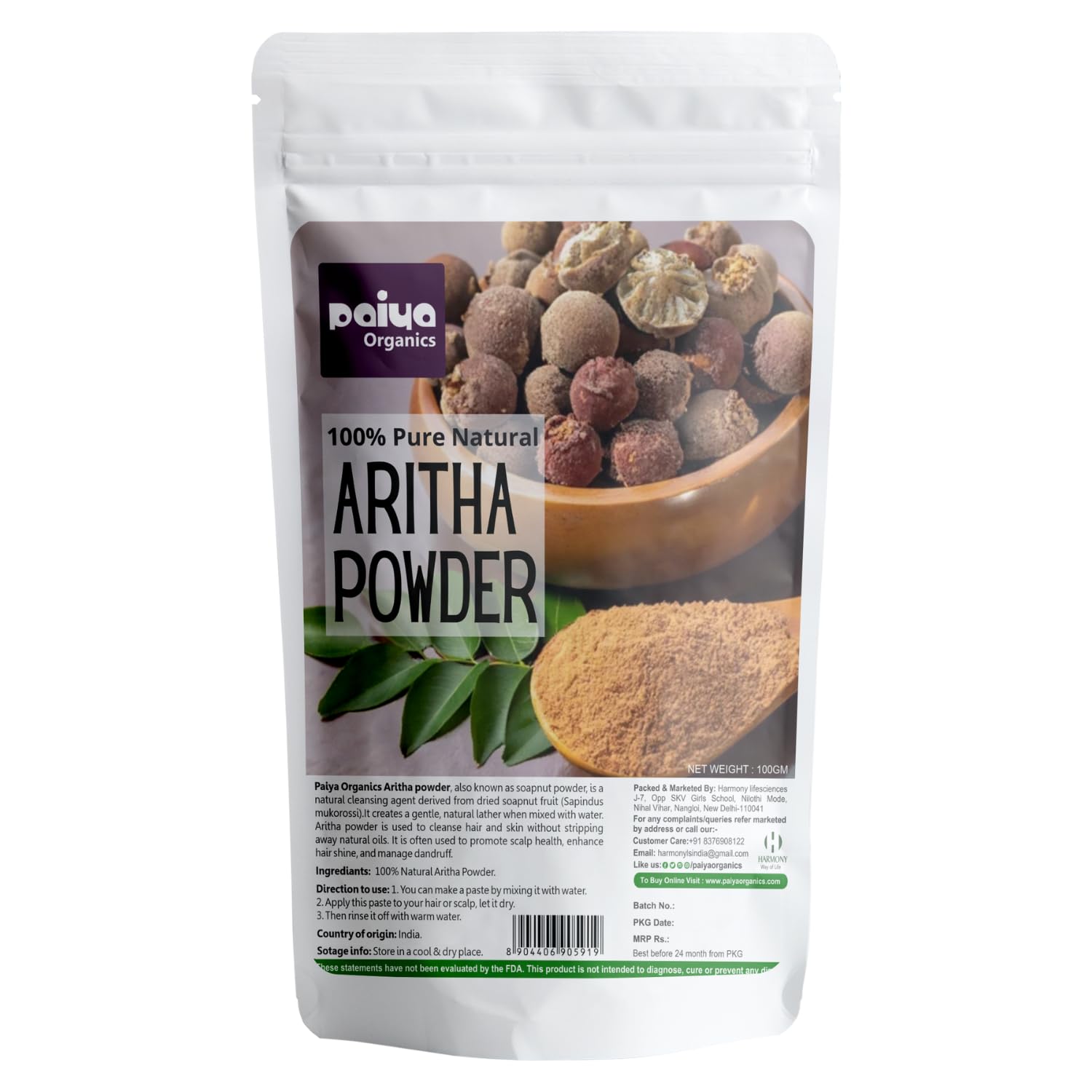 100GM | Aritha Powder |Natural & Chemically Free Hair Cleanser | Gorgeous & Silky Hair