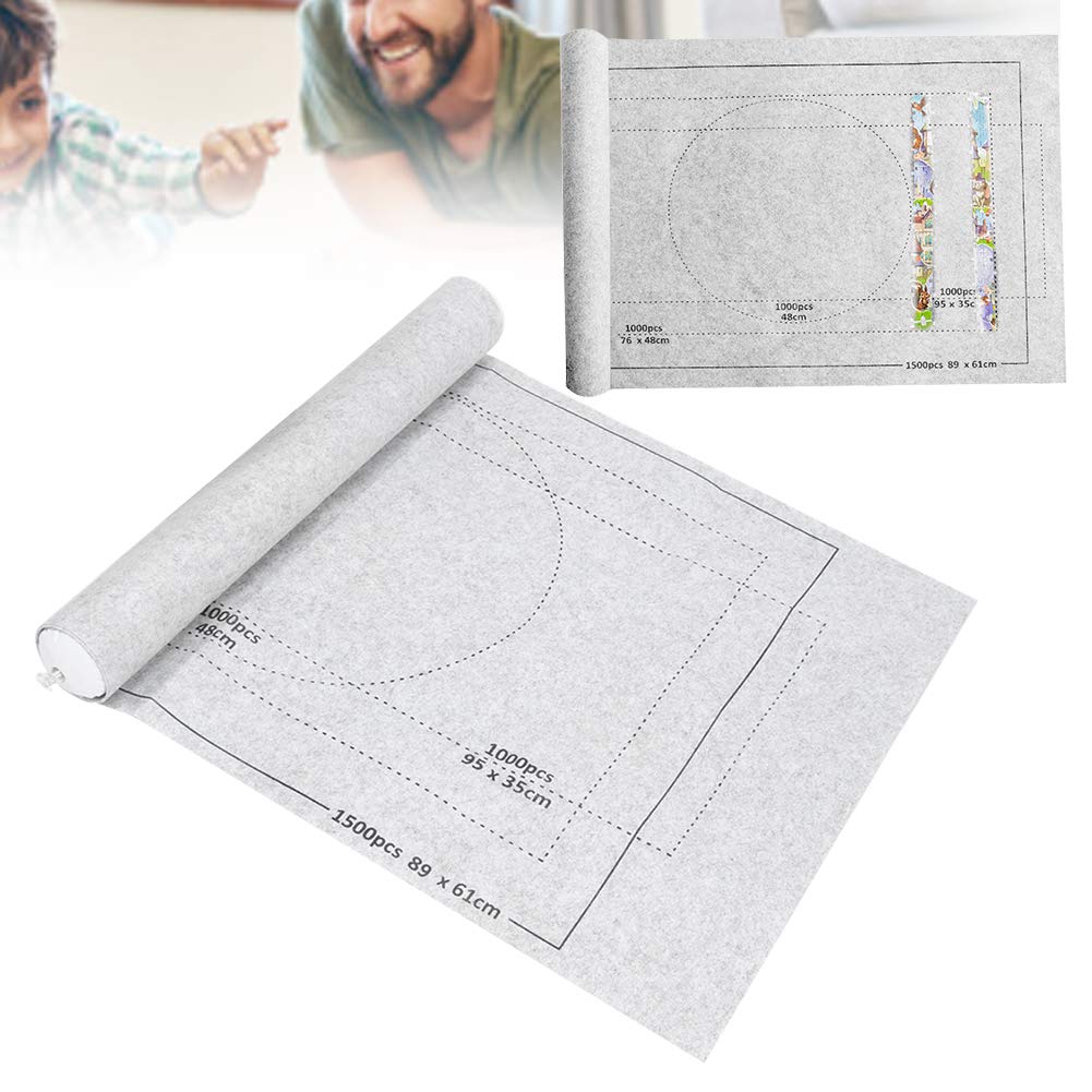 Tapis de puzzle portable, rouleau de feutre, tapis de jeu, couverture pour puzzles jusqu'à 1 500 pièces, sac de rangement de . - Jeux - Jouets