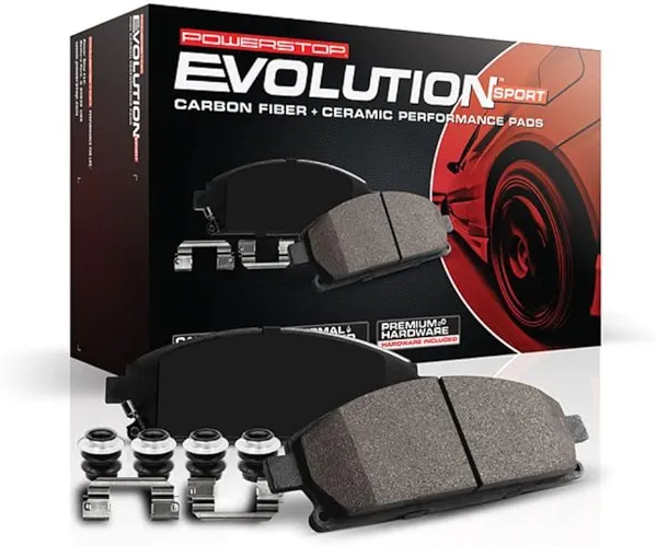 Power Stop Z23-1103 Rear Z23 Evolution Sport Carbon Fiber Infused Ceramic Brake Pads with Hardware For Acura TL 2009-2014, Honda Ridgeline 2006-2014 [Model Specific]