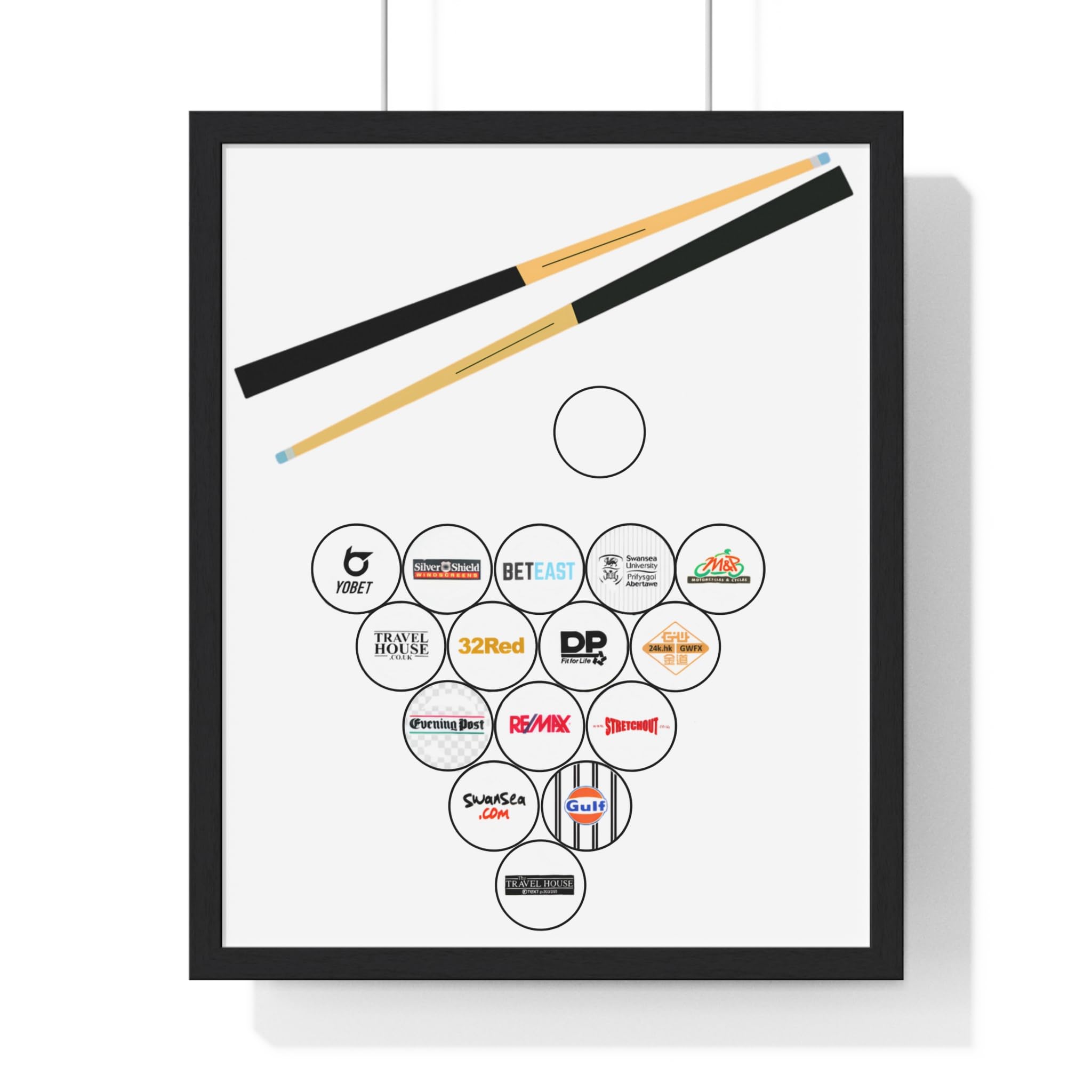 Swansea City Poster - Swansea City Print, Swansea Retro, Swansea Kits, Swansea Snooker Balls (11 x 14 inches (Vertical))