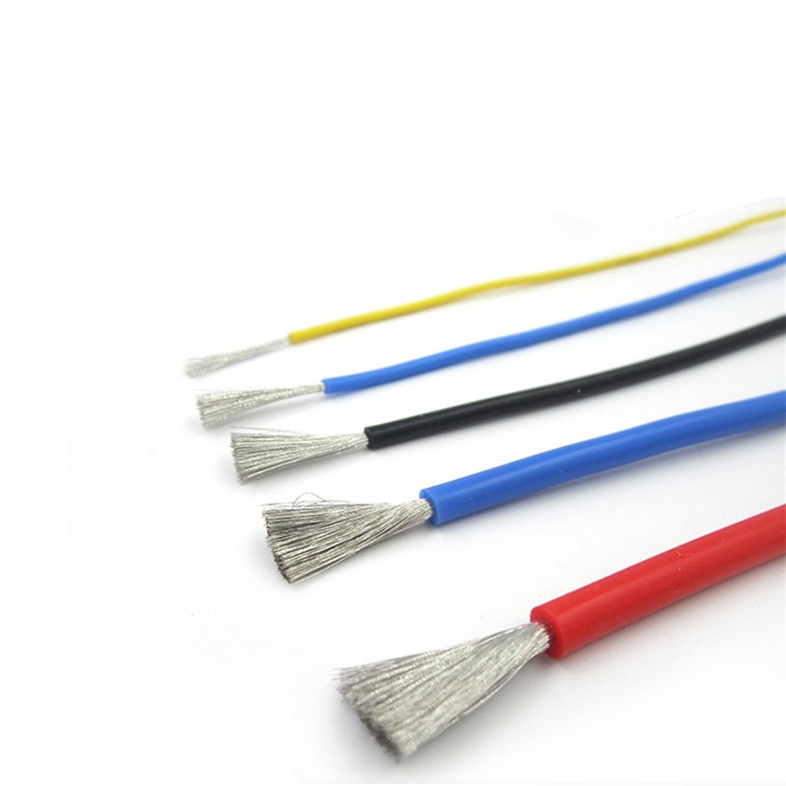 Outdoor Extension 1 Meter Soft Heat-Resistant Silicone Wire Cable 12AWG 14AWG 16AWG 18AWG 20AWG 22AWG 24AWG 26AWG 28AWG 30AWG Solar sheathed(Color:Green,Size:1meter 26AWG)