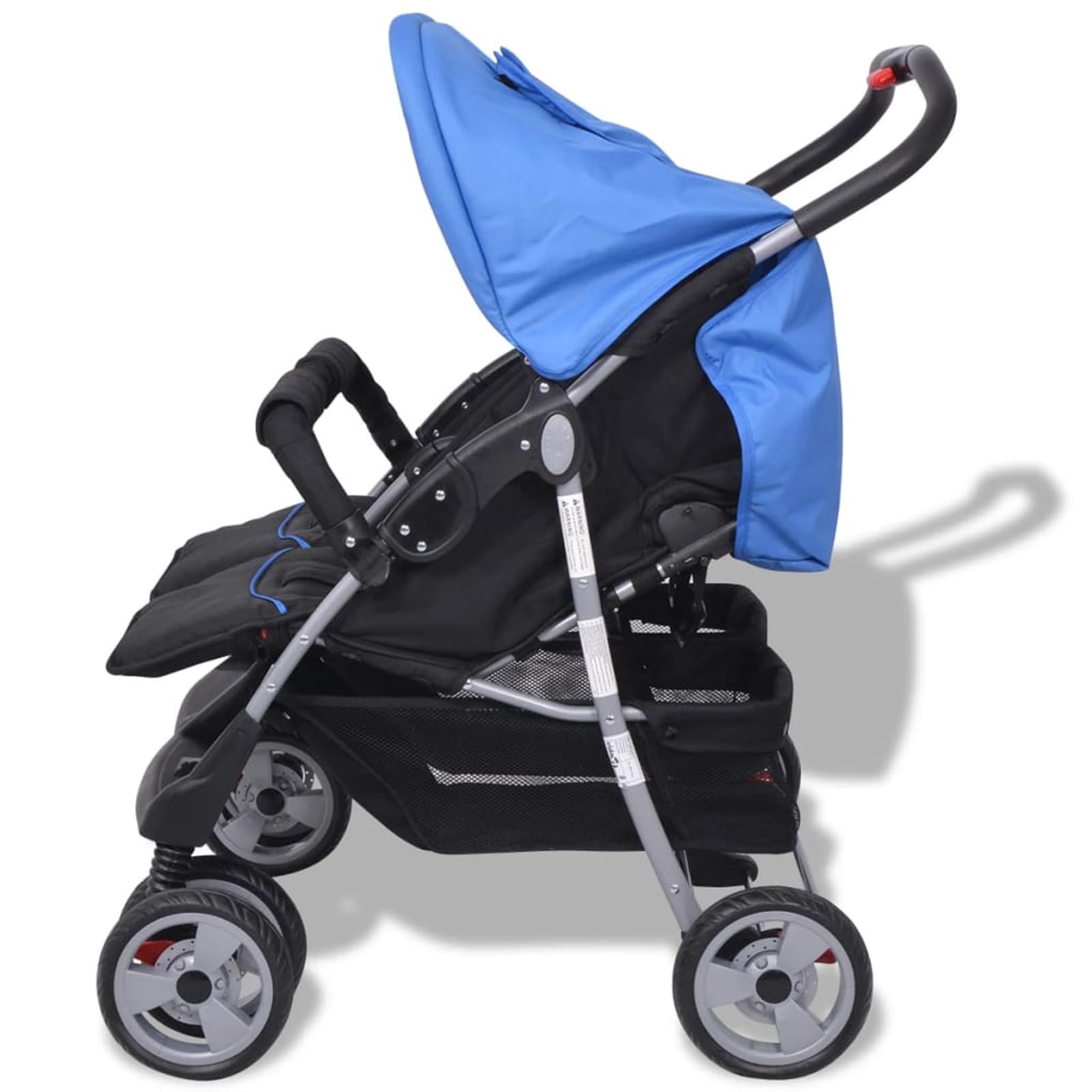 Passeggino Gemellare in Acciaio Blu e Nero,Bebè e bimbi,Trasporto bebè,Passeggini-10109