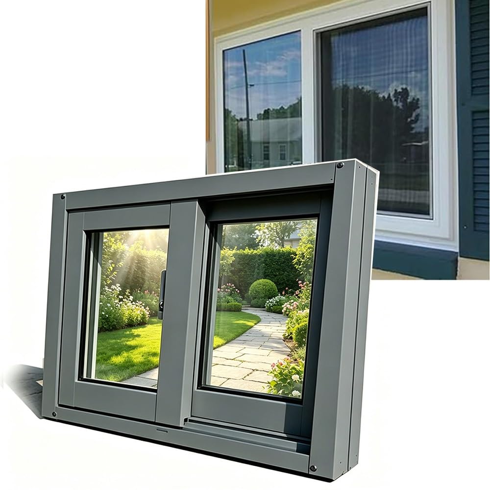 Replacement Basement Windows Slider Window 20" 24"28" 30" 31" 32" 33" 39" Shed Window for Shed Chicken Coop Bathroom, Aluminum Horizontal Window(Gray,(WxH)100x50cm/39x20")
