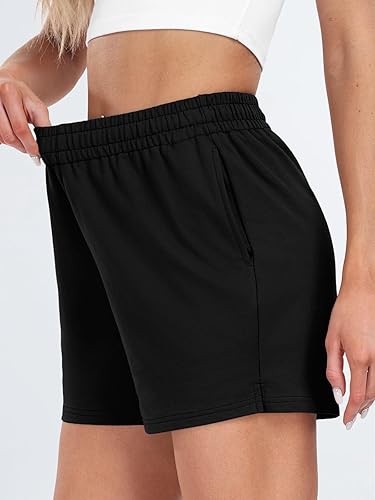 Miniatura 5 de AUTOMET - Pantalones cortos para mujer pantalones cortos casuales de cintura alta y deportivos para el verano pantalones cortos cómodos para gris,