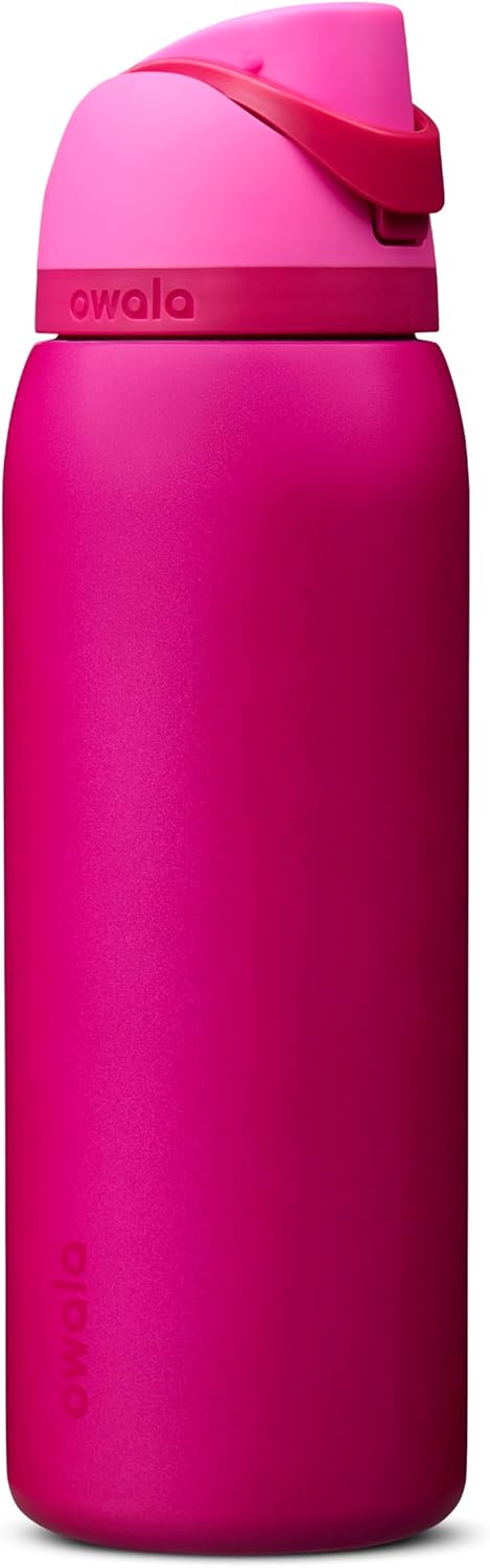 Owala FreeSip Insulated Stainless Steel Water Bottle with Straw, BPA-Free Sports Water Bottle, Great for Travel, 40 Oz, Read My Lips