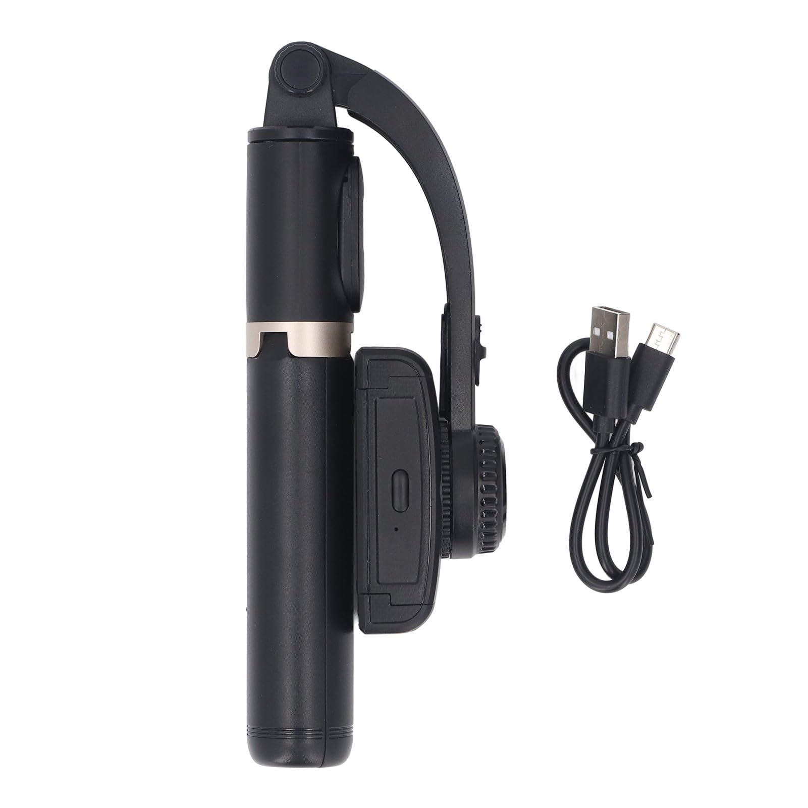 Stabilisateur de Cardan pour Smartphone, Trépied Selfie avec Télécommande, équilibre Automatique, Rotation à 360°, Cardan de Téléphone Extensible sur 1 Axe pour Selfies de