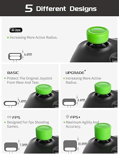 Miniatura 3 de ELETIUO Juego de 5 pares10 empuñaduras para el pulgar para Xbox Series XS, Xbox One, control Xbox One XS, tapa de silicona antideslizante con 5