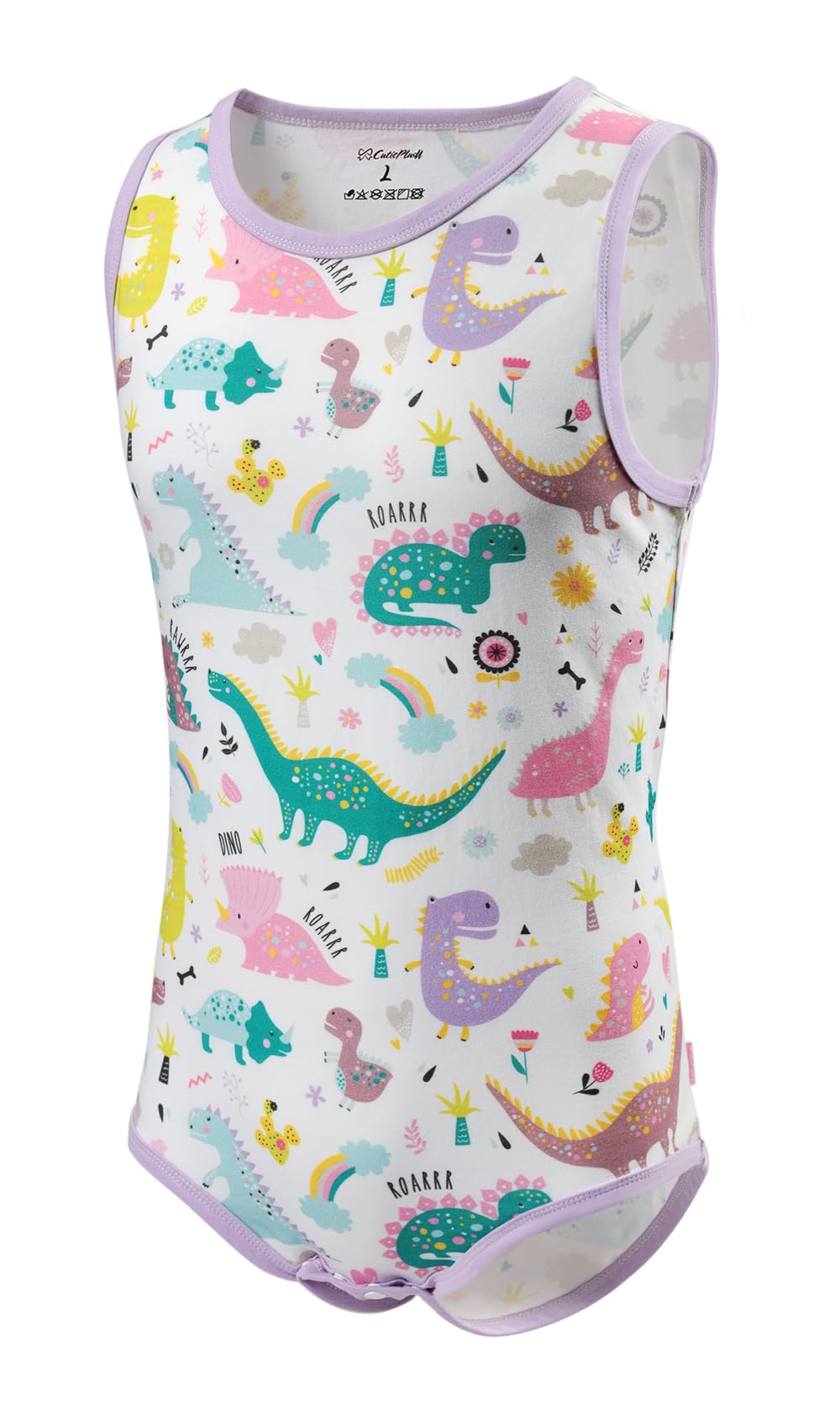 CutiePlusU Baumwolle Knopf im Schritt Bodysuits Erwachsene Strampler ärmellos Onesie für Männer drucken