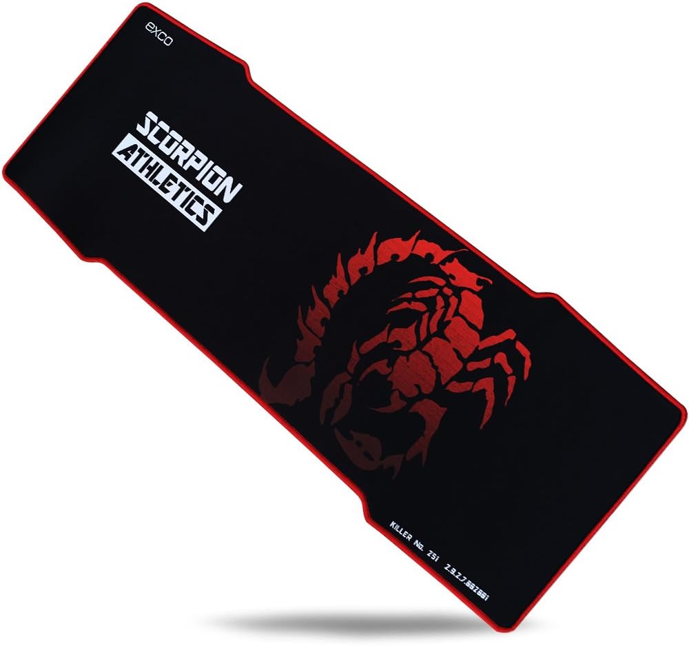 RED SCORPION - EXCO Extra Extended Gaming Mouse Pad, 35" x 12" x 5mm Thick, Large Mouse mat with Smooth Surface and Precise Tracking (Black)