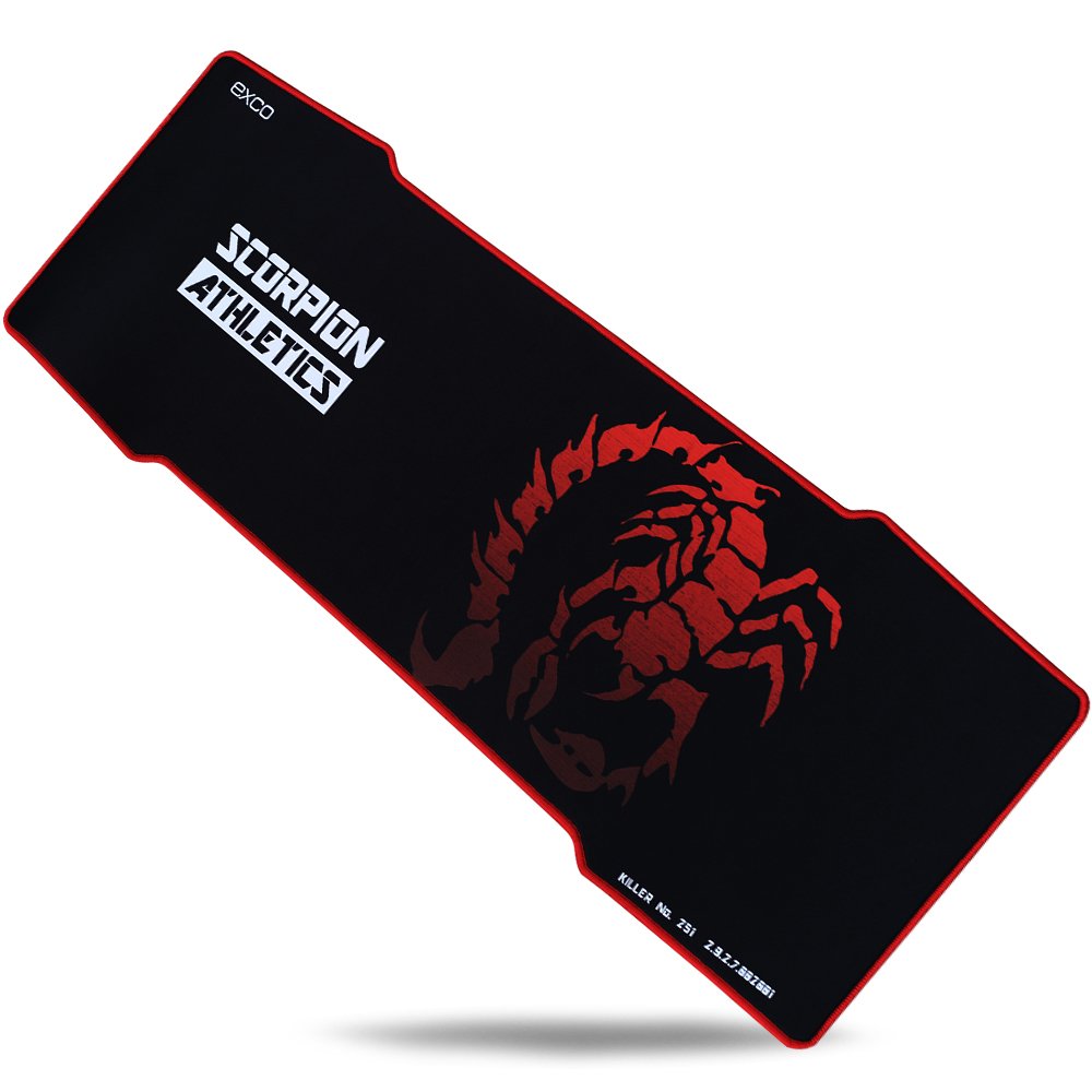 RED SCORPION - EXCO Extra Extended Gaming Mouse Pad, 35" x 12" x 5mm Thick, Large Mouse mat with Smooth Surface and Precise Tracking (Black)