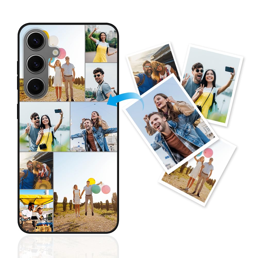mozitify Personalized Phone Case for Galaxy S24, Multi-Photo Phone Case Soft TPU Protective Phone Case, Customized Anniversary Birthday Xmas Gift,