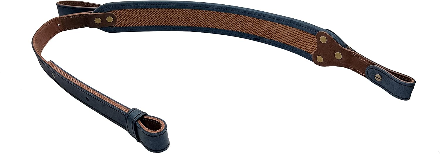 CALYX Hunting Rifle Bandolier Sling Canvas & Leather Gun Strap with Cartridge Ammo Holder for 1 inch Gun Swivel 308 223 30-30 30.06 45-70 357