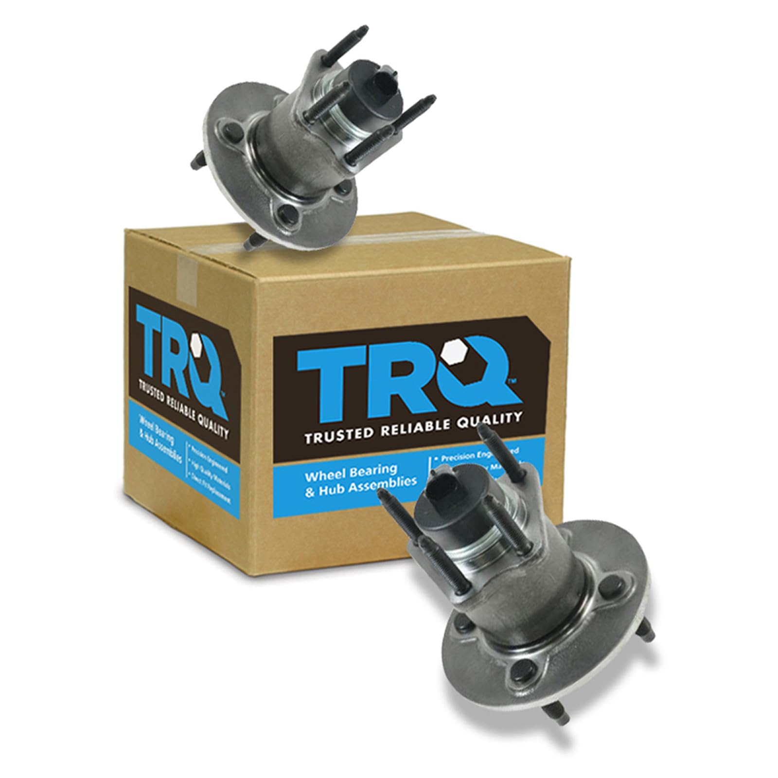 TRQ 2 Piece Rear Wheel Bearing &amp; Hub Assembly Set