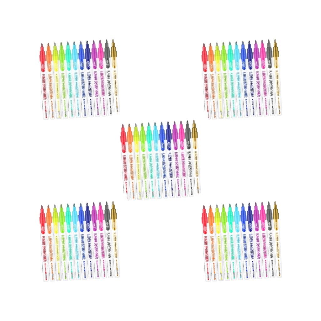5 set 8/12 colori metallizzati pennarelli glitter scrittura Doodle Dazzle Pen Mark 12 colori