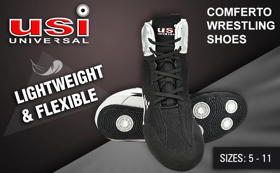 Image of USI UNIVERSAL 701W Wrestling Shoes, Comferto Sports Shoes for Wrestlers for Men & Women with Pu Suede, Mesh & Rubber Construction