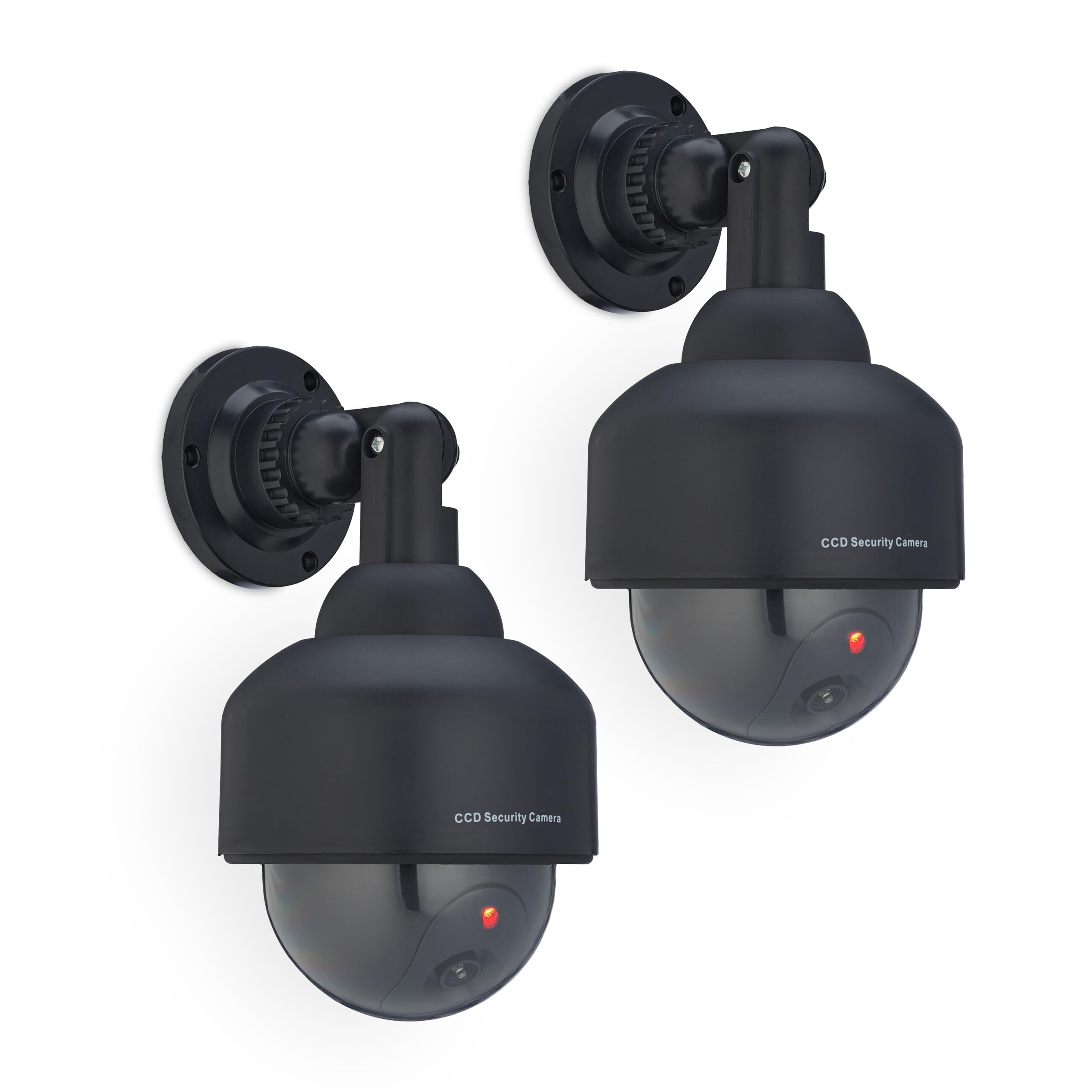Relaxdays Telecamera Finta di Sorveglianza, Set 2 Dummy Camera, LED Lampeggiante, HLP: 23,5x12,5x14 cm, Deterrente, Nero