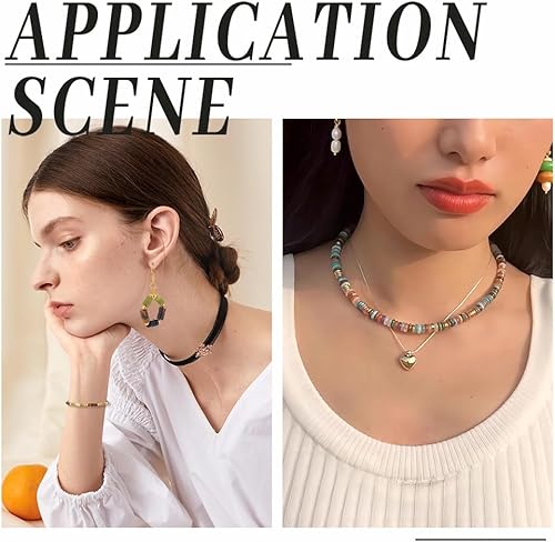 Miniatura 4 de arricraft 143 cuentas espaciadoras de ónix negro natural, 2 tamaños de cuentas espaciadoras redondas planas oscuras, semipiedras preciosas sueltas