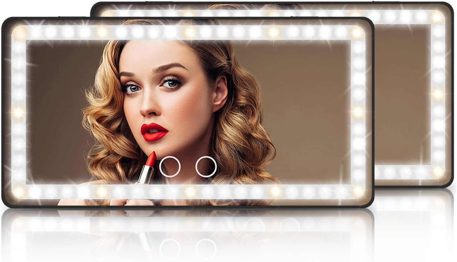 WONDER POINT Car Sun Visor Vanity Mirror, 2 Pcs Makeup