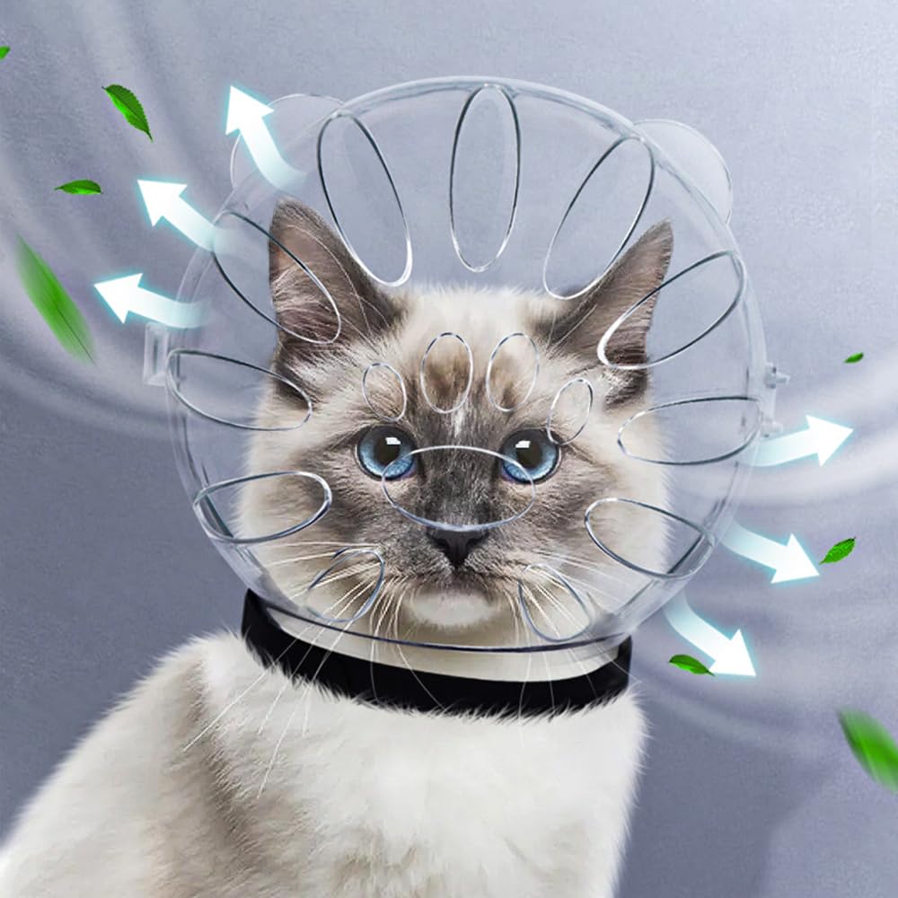 Casque à bulles respirant Cat avec couvre-pattes en silicone, capuche réglable en plastique pour chat rose, coupe des ongles pour le bain et le rasage