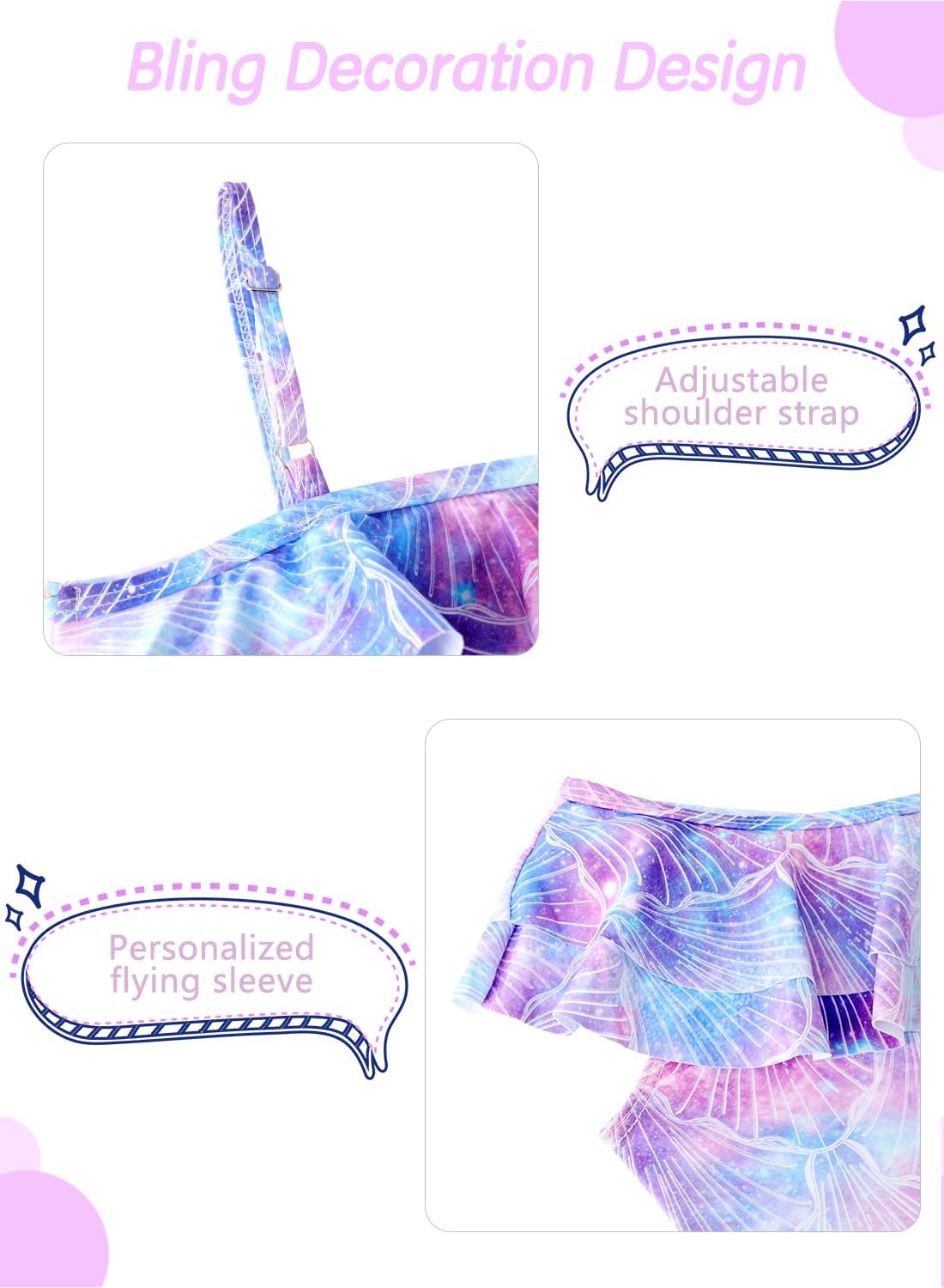 XiaoMoSha Girls One Piece Swimsuit Bathing Suits for Toddler Girl Mermaid Swimwear - Image 5