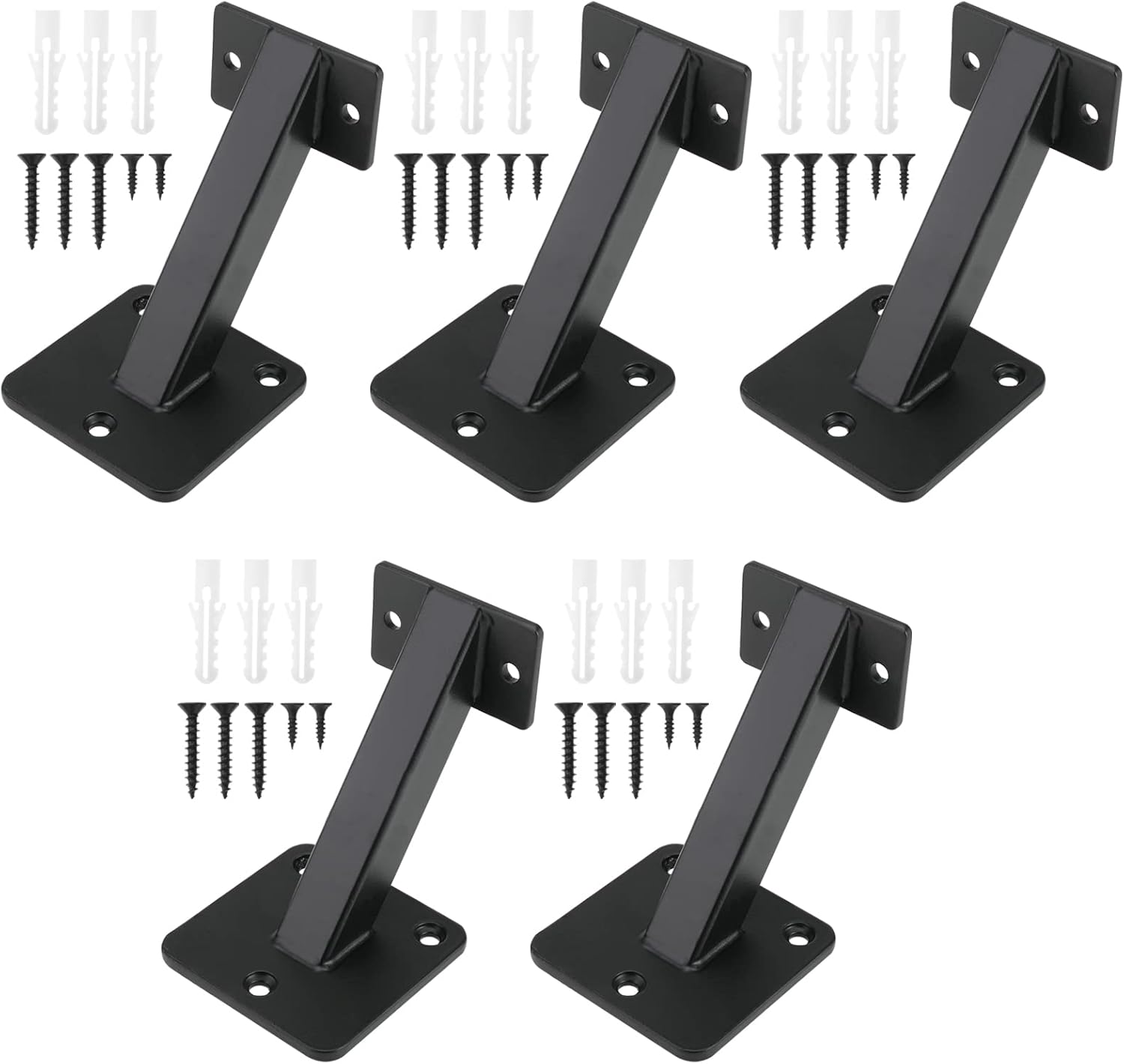 RealPlus 5 Pack Handrail Brackets, Heavy Duty Steel Hand