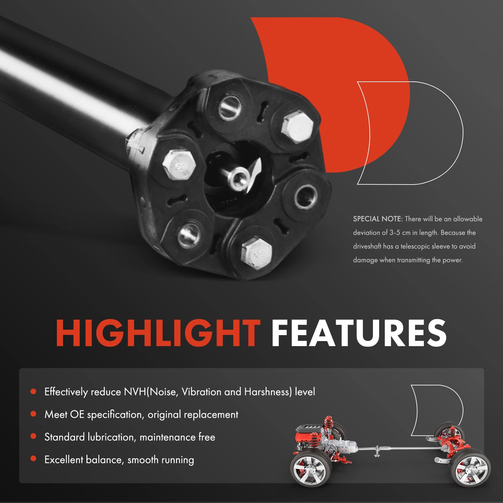 Amazon.com: A-Premium Rear Complete Drive Shaft Prop Shaft 