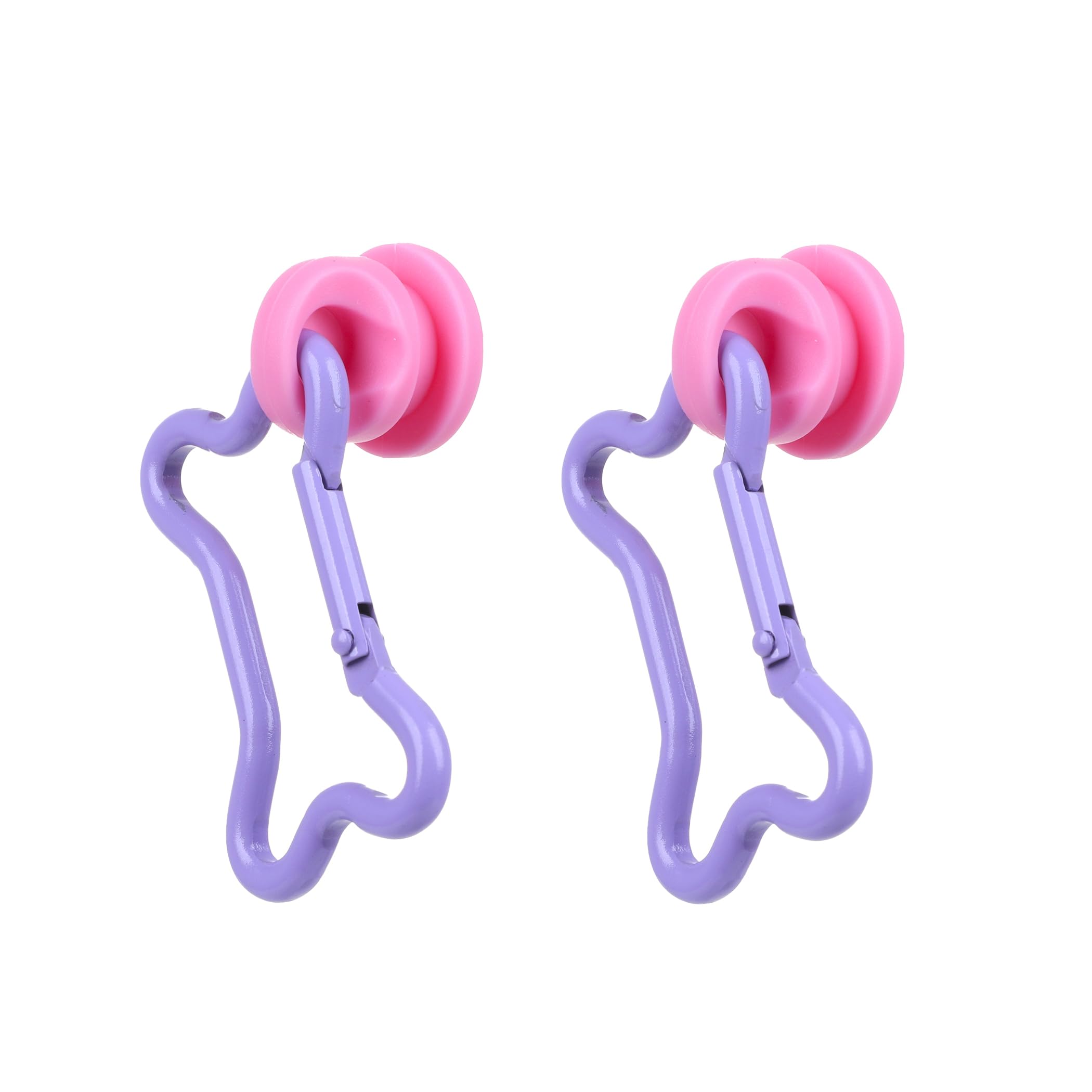 Vagocom 2Pcs Bone Key Chain Hooks Charm Accessories for Bogg Bags and Simply Southern Tote,1.97Inches/5cm Spring Keychain Clip with Insert Buckle for Rubber Beach Tote and Bag(Pink + Purple)
