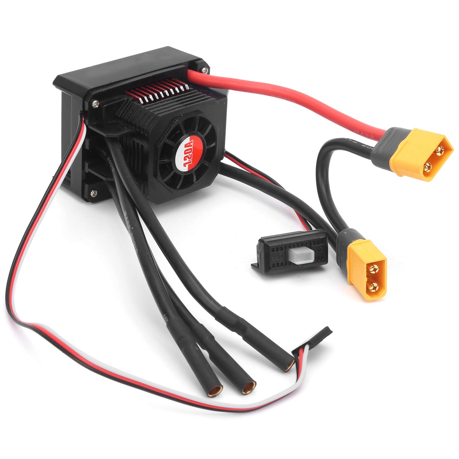 Contrôleur De Vitesse Sans Balais 120A étanche - Pour Voiture RC 1/10 - Tension 2-4S, BEC 5.8-6.1V 3A - Avec Protections Surchauffe Et Basse Tension