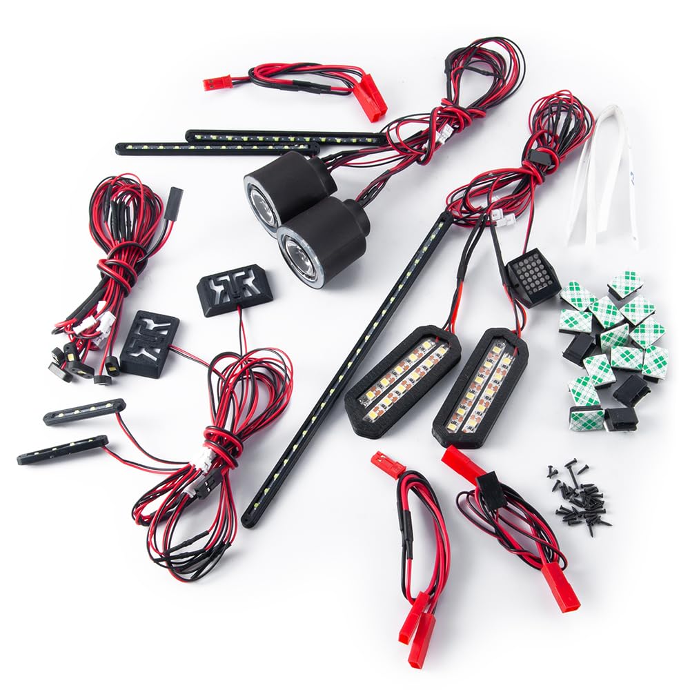 Bande LED Métal 24 LED 6V Bande LED Métal Pour Chassis RC Car - 24 LED 6V Rouge - Pour 1/10 1/8 Crawler - Accessoire éclairage Voiture Radiocommandée LED 24 Diodes 6V Rouge