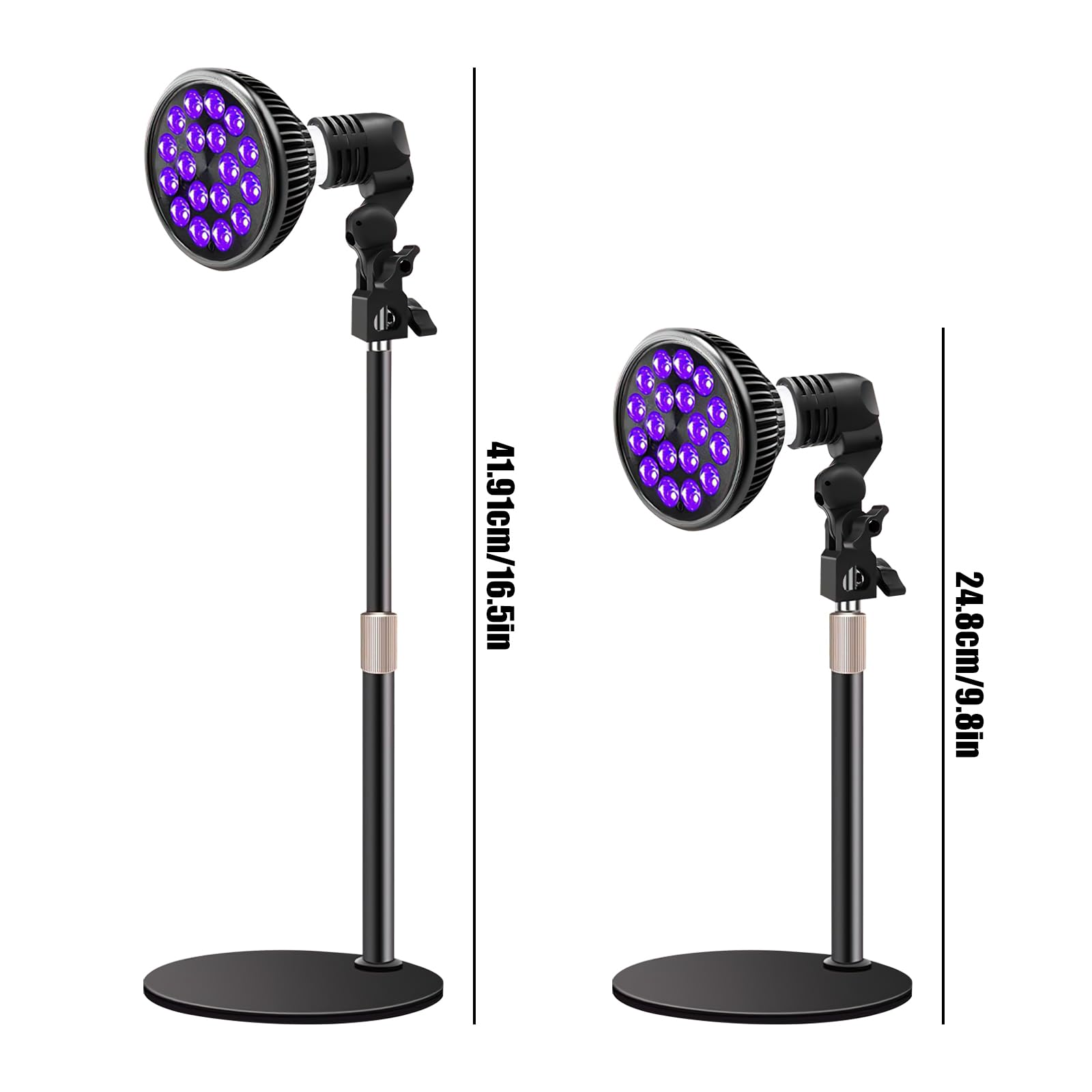 54W E27 Lámpara De Bronceado Giratoria De 180 °, Lámpara Solar 18 Leds, Lámpara Solar Uv De 9.8-16.5 Pulgadas Con Máscara De Ojos Para Piel De Bronce Antiguo (A)