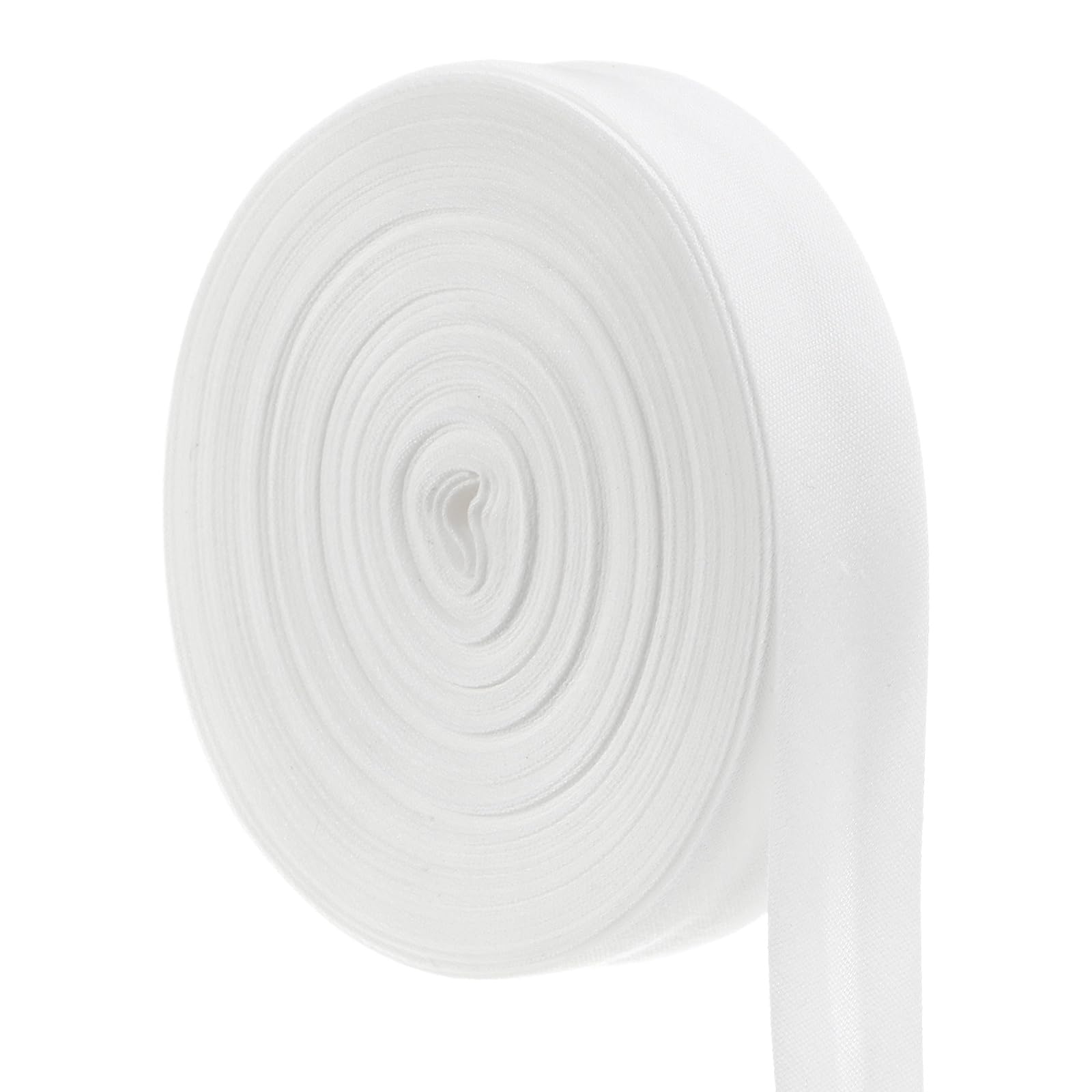 M METERXITY Double Fold Bias Tape (1.5cm x 9 Meters, White) - Polyester Cotton Bias Binding Tape, Apply to Crafts/Sewing/Seaming/Hemming/Piping/Quilting