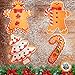 NorthPoleXpress Gingerbread Christmas Ornaments - Man, Boy, Girl Tree Candy Cane Cookie Rustic Vintage Christmas Decorations Set of 4 - Clay Hanging Ornaments with Gift Box